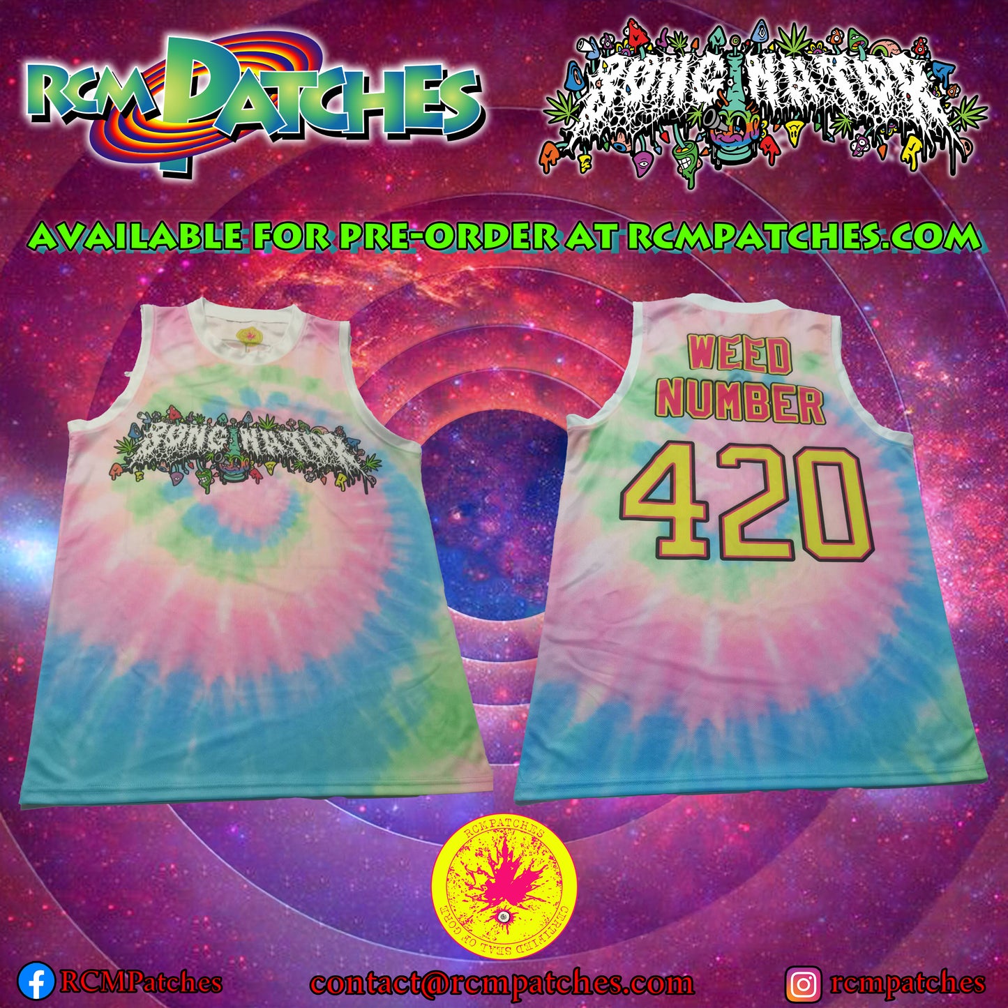 Basketball Jersey - Bonginator - "Mushroom Tie-Dye"